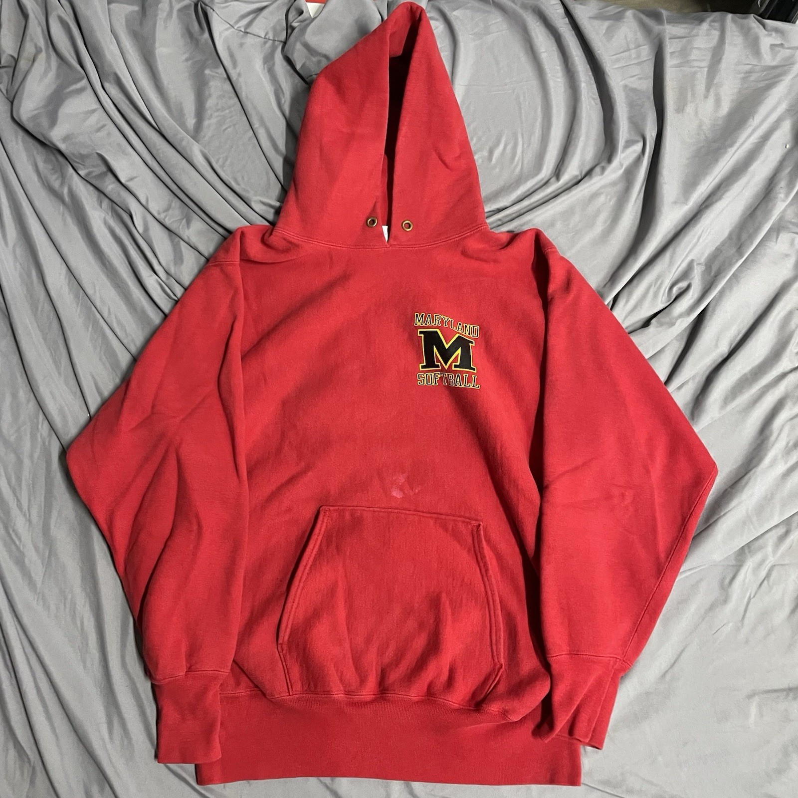 Vintage 90s University Of Maryland Softball Champion Reverse Weave Hoodie XL USA