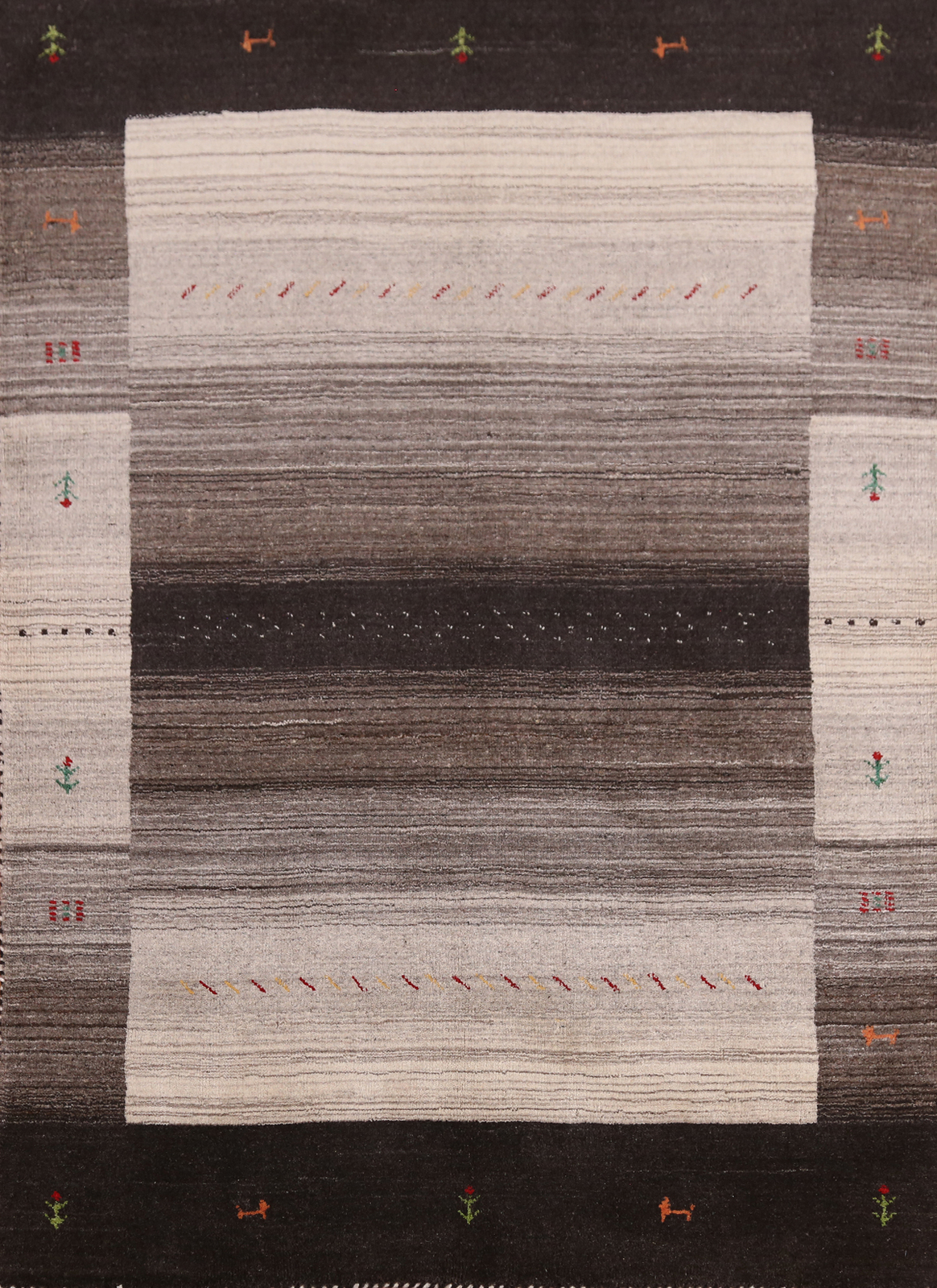 Striped Luxurious Handmade Bedroom Rug Tribal Gabbeh Rug 5x6 ft