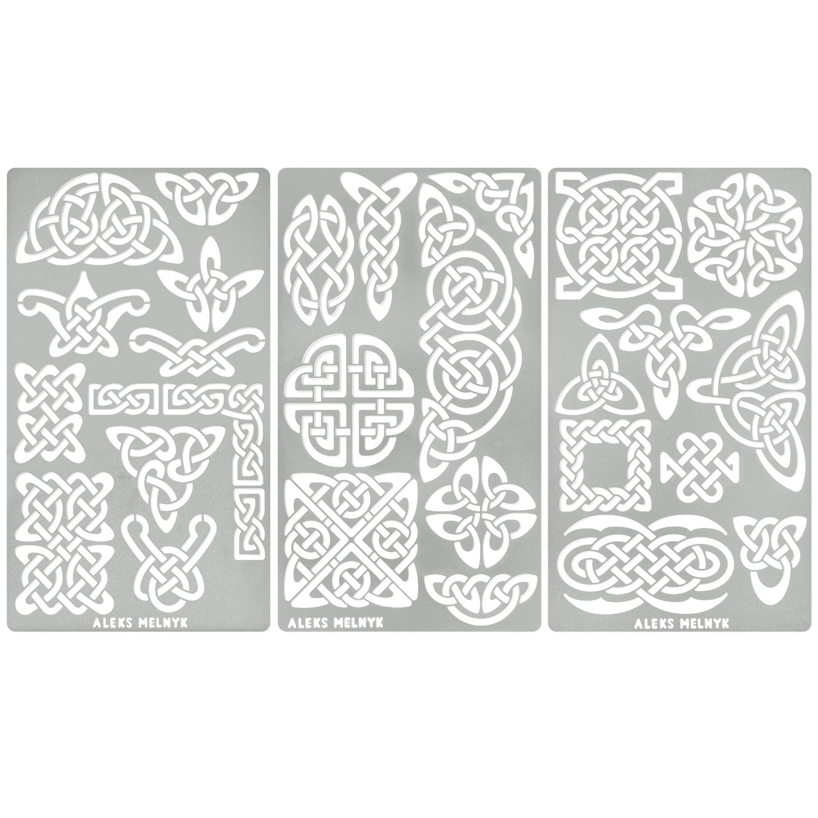 Aleks Melnyk No.37 Metal Journal Stencils, Pyrography Celtic Patterns, Celtic...