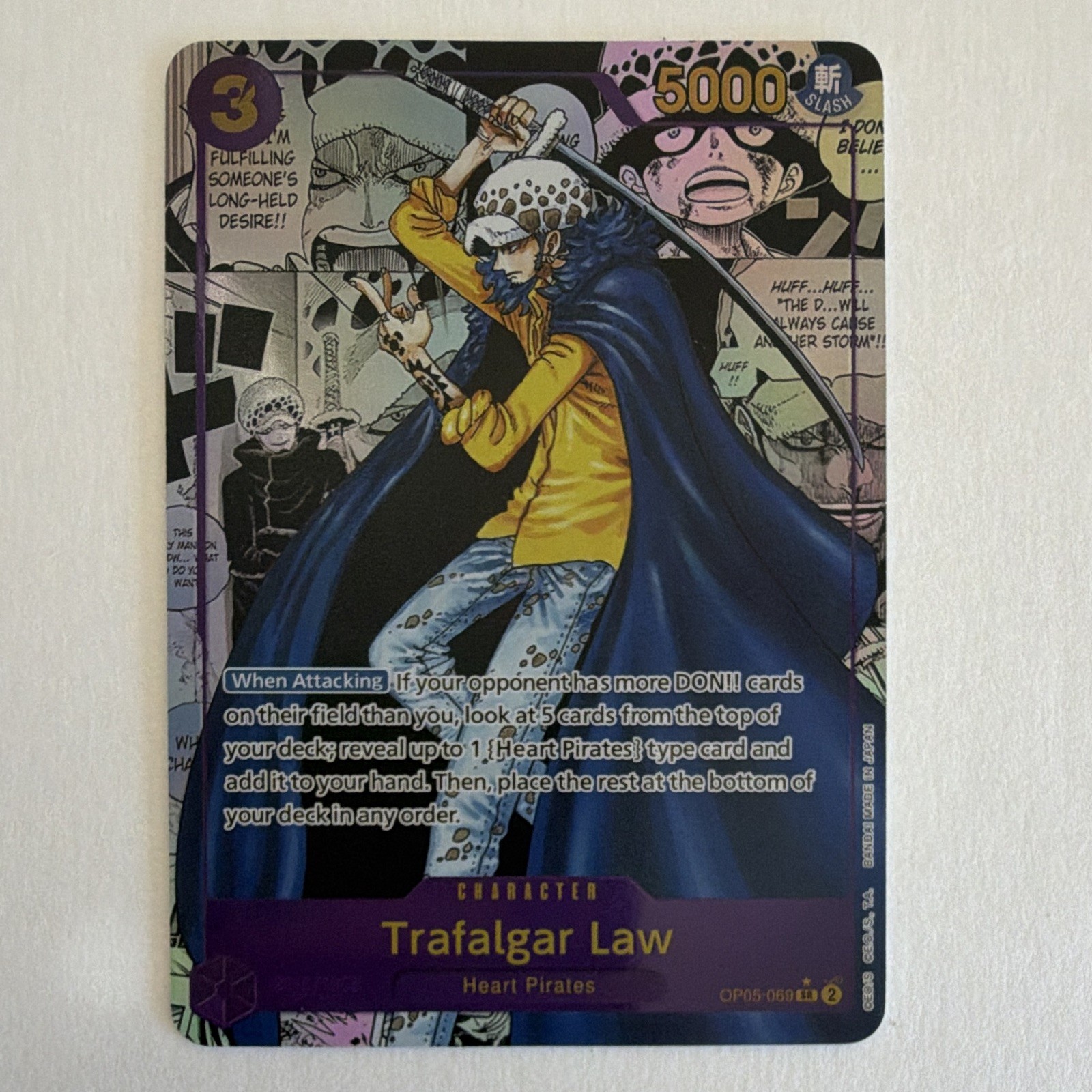 Namco One Piece CCG Trafalgar Law OP05-069 SR Foil The Best English 5000 3
