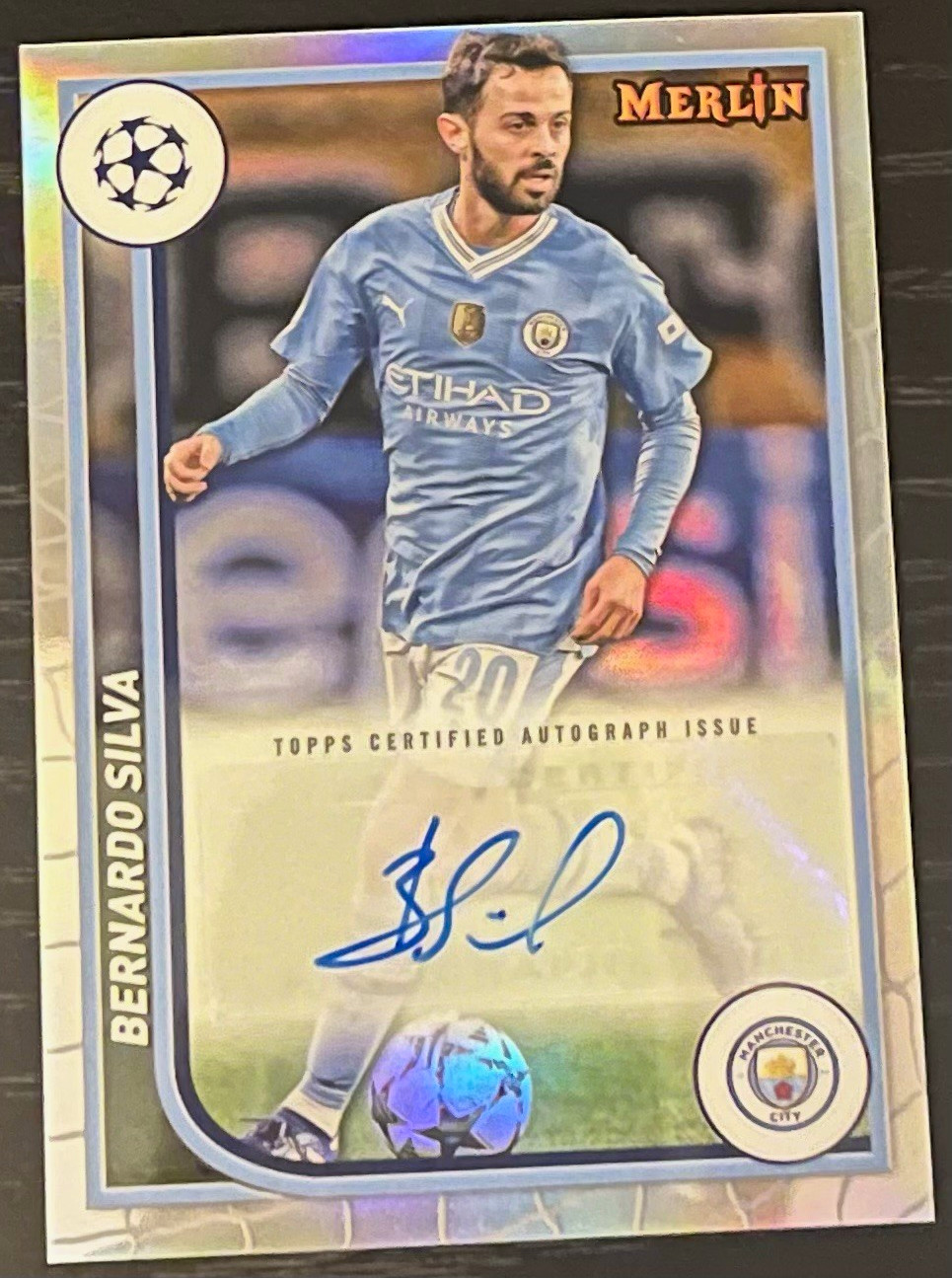 Topps Merlin UEFA Club Competitions 2023-24 Bernardo Silva AU-BE Auto
