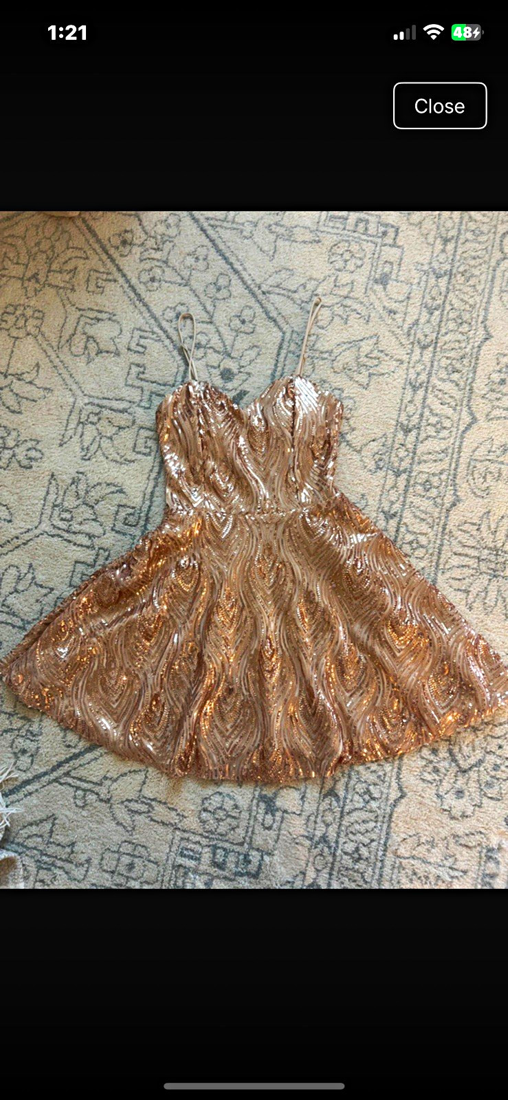 Windsor Gold Sequin Sweetheart Spaghetti Strap Mini Dress, Size M Windsor Gold Sequin Sweetheart Spaghetti Strap Mini Dress, Size M