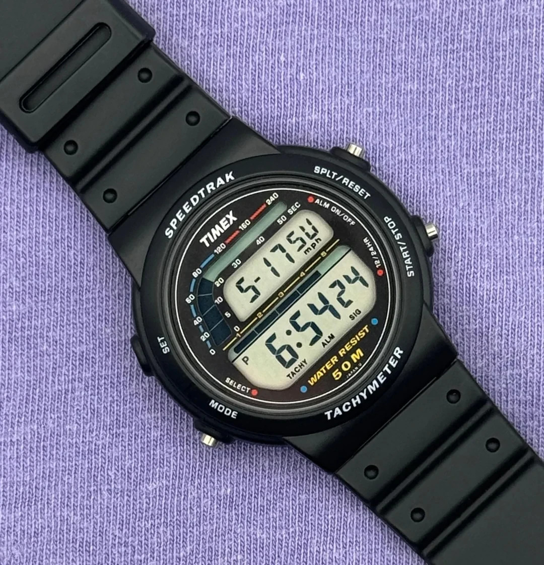 Ultra Rare Scarce Vintage Timex Speedtrak Digital Tachymeter watch Mens (A6) Ultra Rare Scarce Vintage Timex Speedtrak Digital Tachymeter watch Mens (A6)