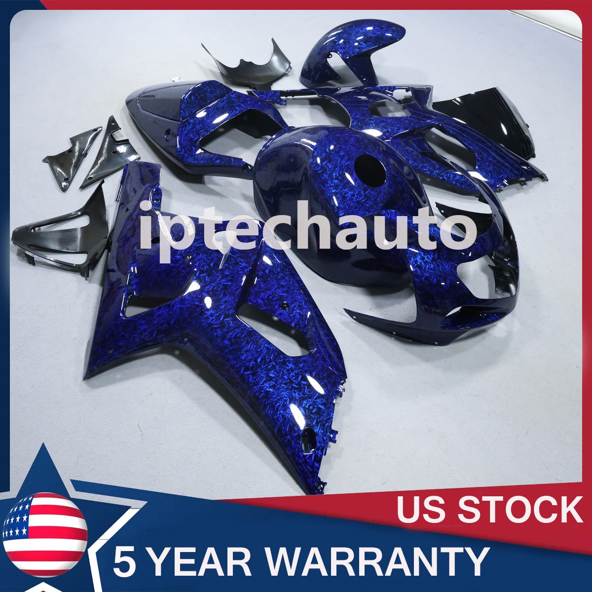 Blue Forged Carbon Fiber Fairings+Tank For Suzuki GSXR600/750 2001 2002 2003 US
