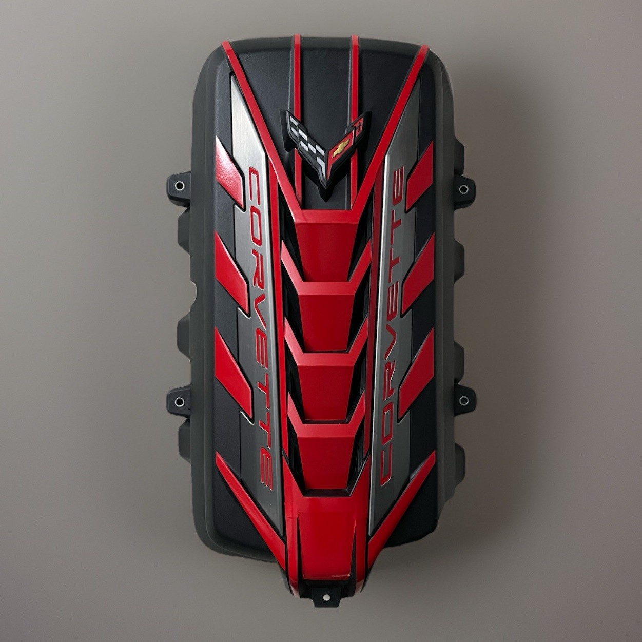 C8 Corvette 6.2L Custom Red & Black Engine Cover