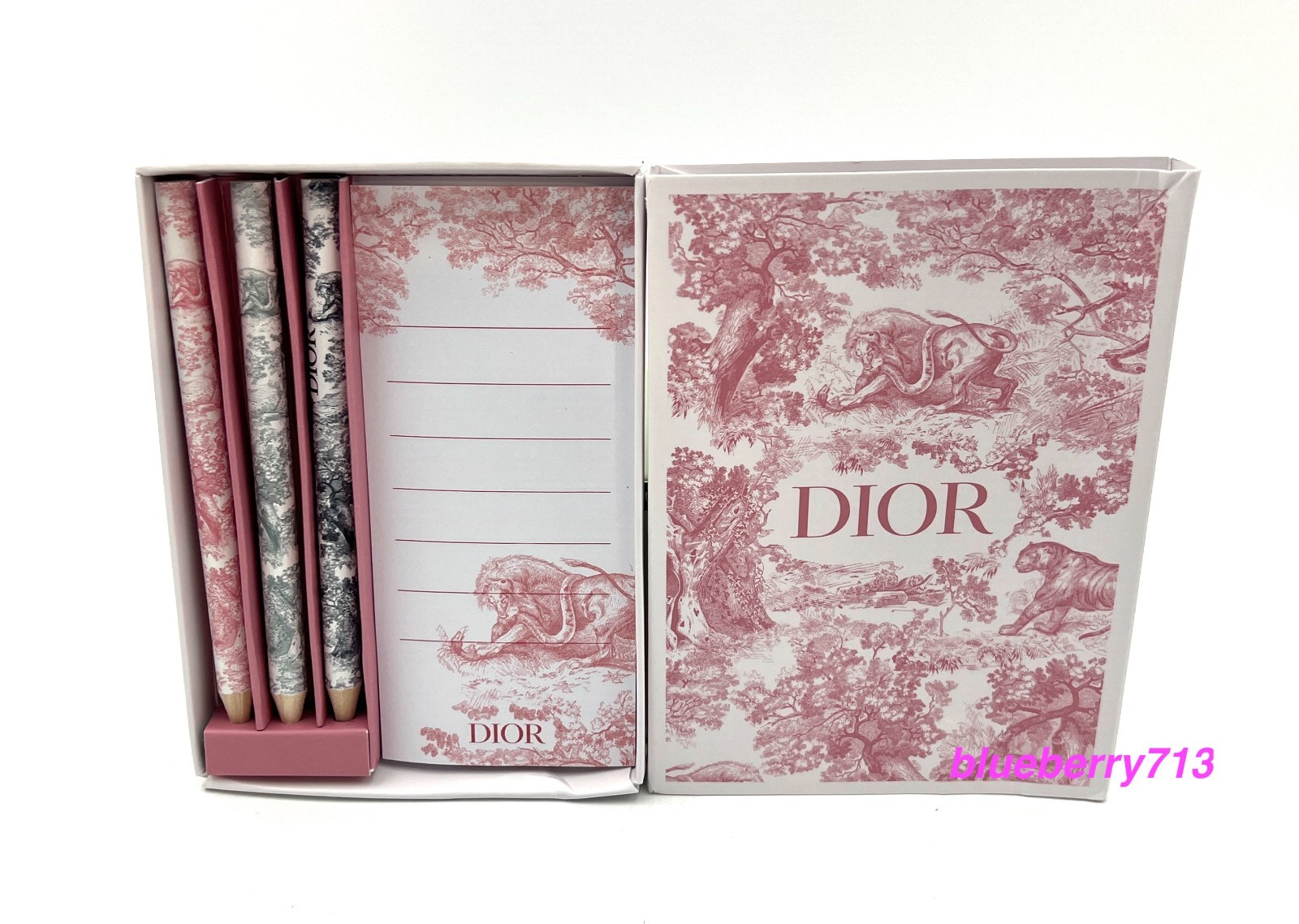 New in Box Dior Note Memo Pads  Notebook With Crayon Color Pencil Set