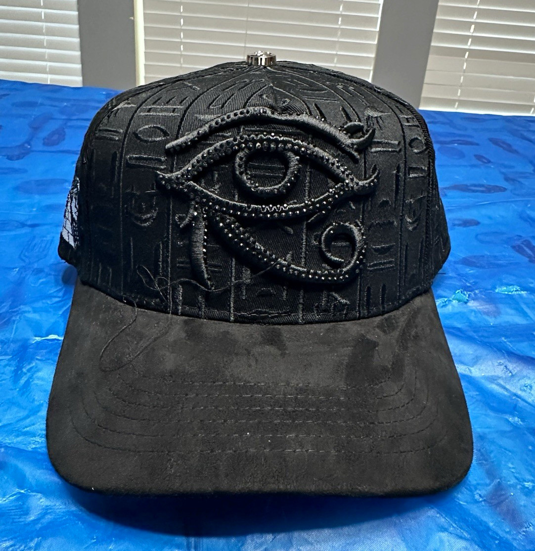 padrino Eye of Horus egyptian black embroidered adjustable baseball cap