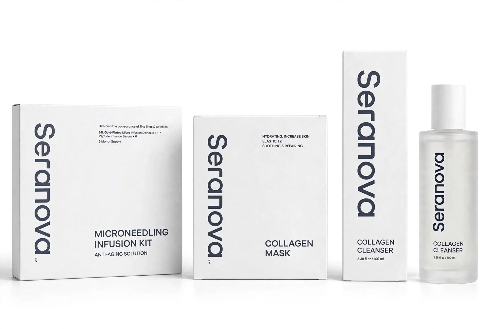 Seranova Skincare Set - Microneedling Infusion Kit, Collagen Mask & Cleanser’s