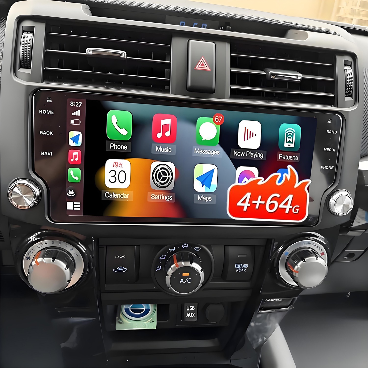 10.33\'\' Car Stereo Radio Android Carplay GPS For Toyota 4runner 2010-2019 4+64G