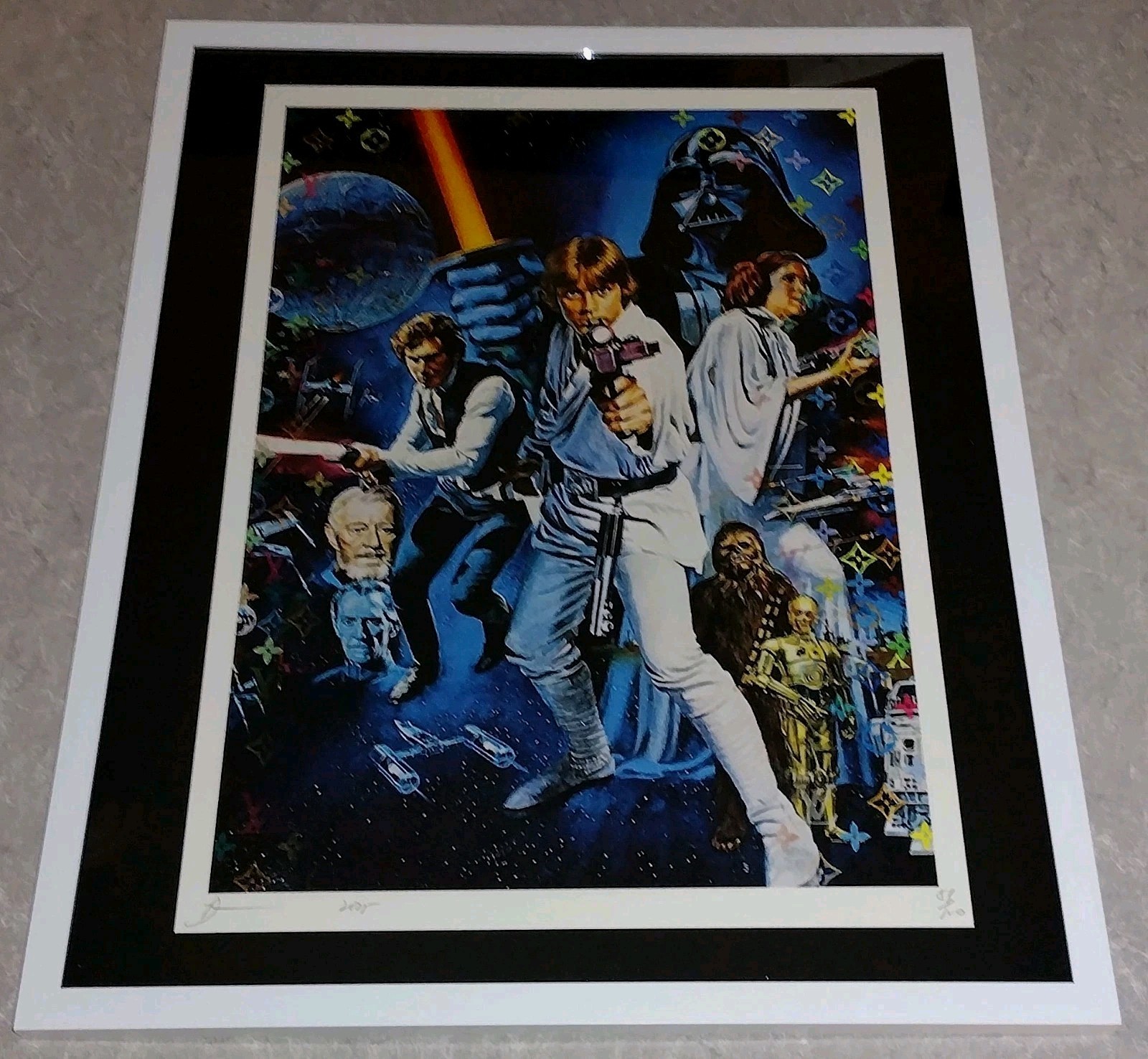 DEATH NYC ltd ed signed FRAMED street art print 45x32cm Star Wars Movie Poster