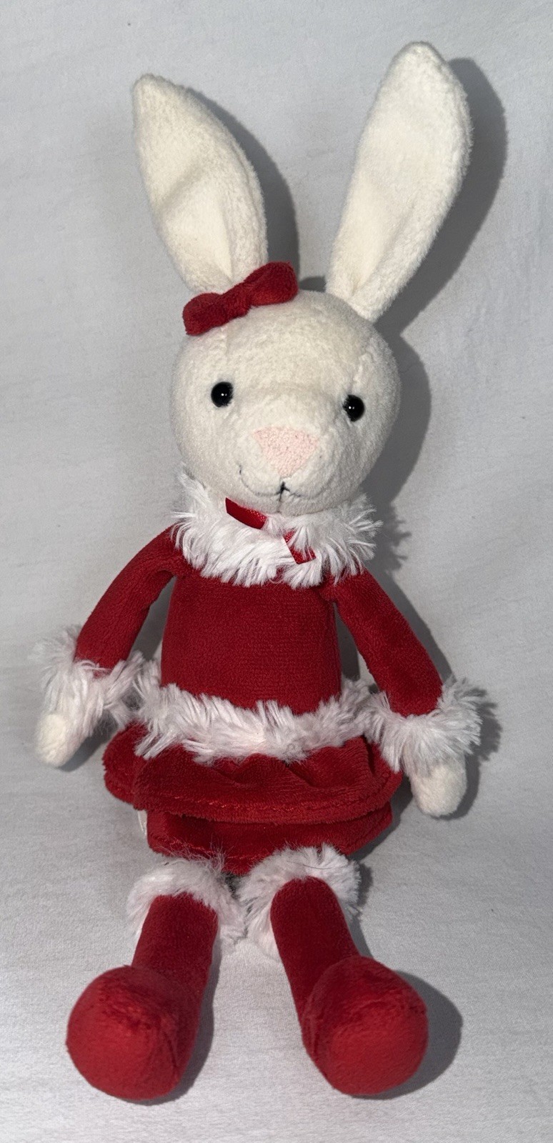 Jellycat London Bitsy Bunny Plush Rabbit Red Christmas Mrs. Claus Dress 10” Jellycat London Bitsy Bunny Plush Rabbit Red Christmas Mrs. Claus Dress 10”