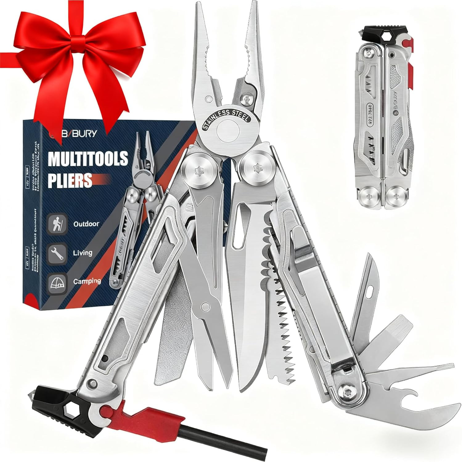 Multitool Pliers BI2038B, 22-In-1 Stainless Steel Multi Tool with Flint, Window Multitool Pliers BI2038B, 22-In-1 Stainless Steel Multi Tool with Flint, Window
