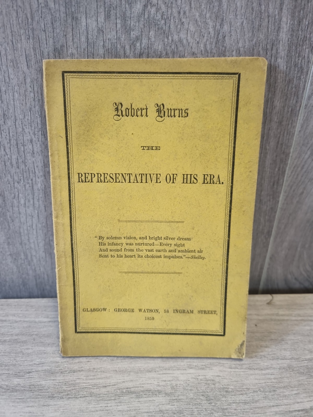 1859 Robert Burns The Representative of His Era Glasgow George Watson Antique