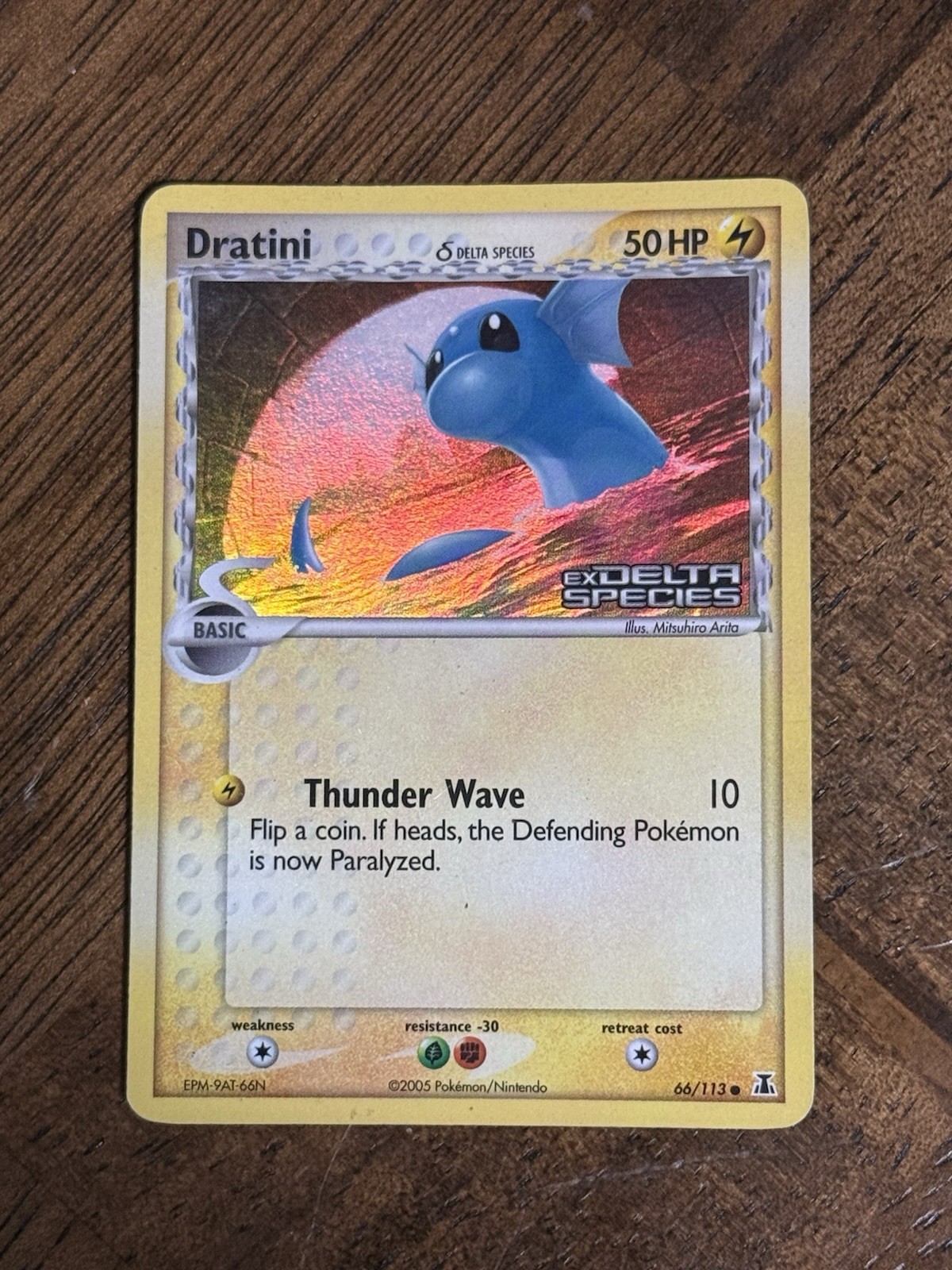 2005 Pokemon Ex Delta Species Dratini #66 Reverse Holo