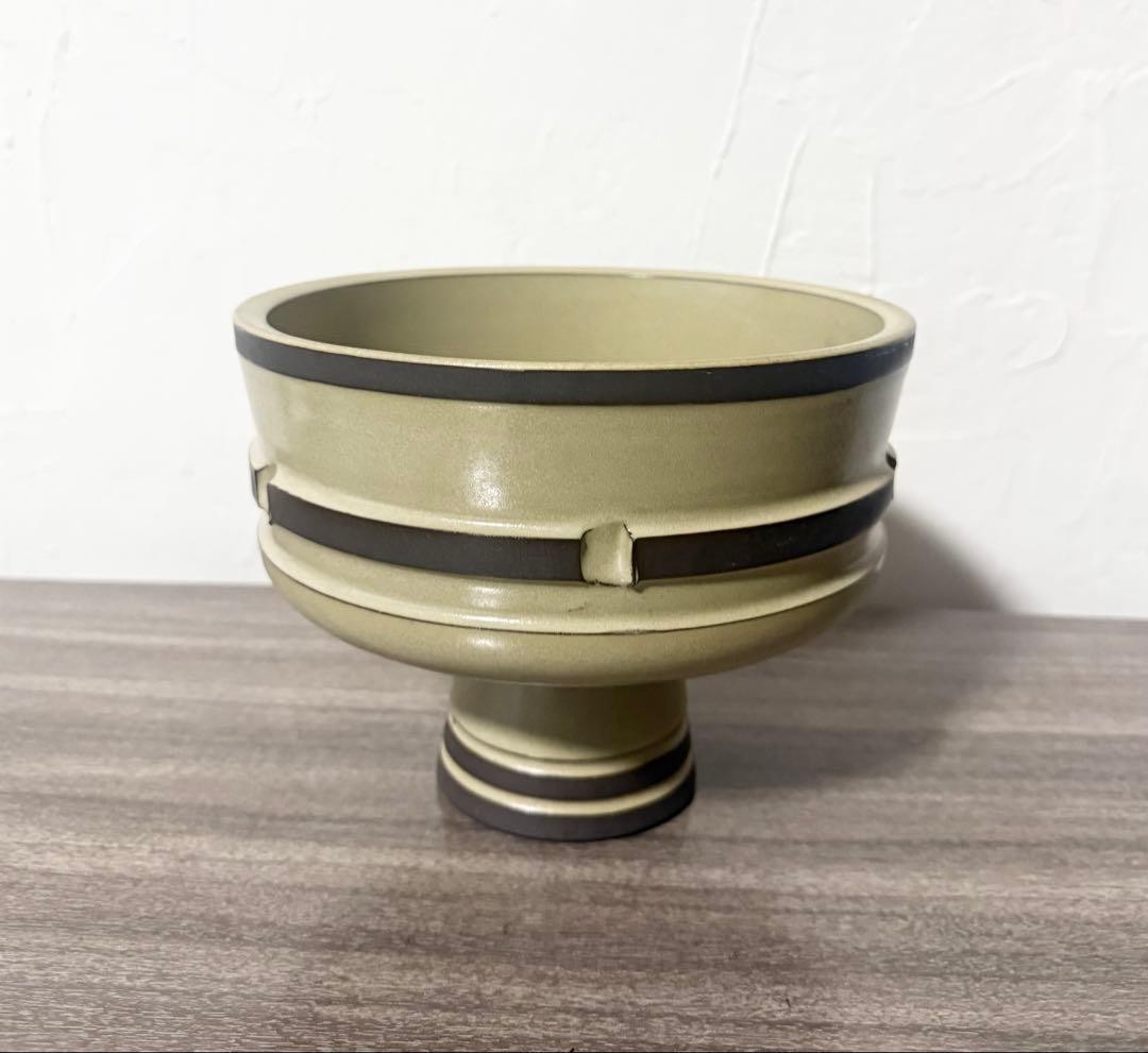 Shoraku Modern High Bowl Vase Beige Decorative Flowerware Ikebana