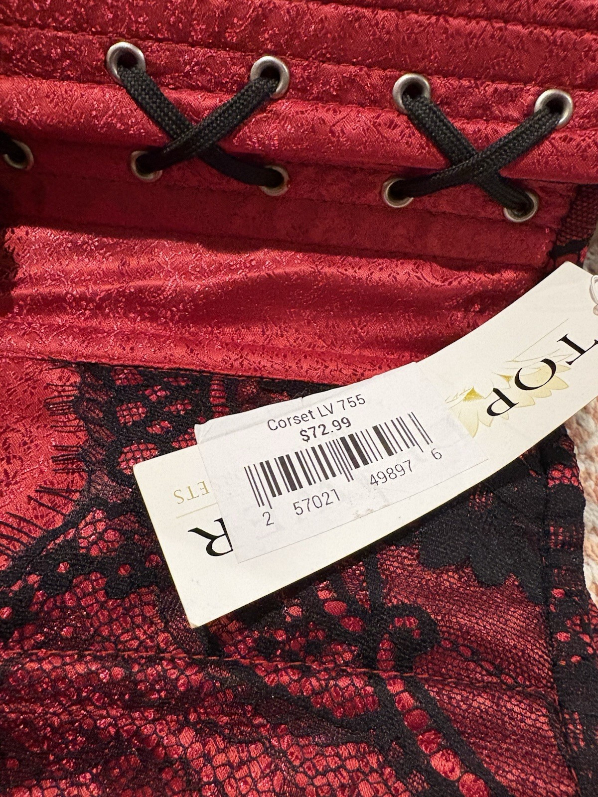 Top Drawer by Daisy Corsets LV 755 Red/Black Lace Overbust Corset 2XL