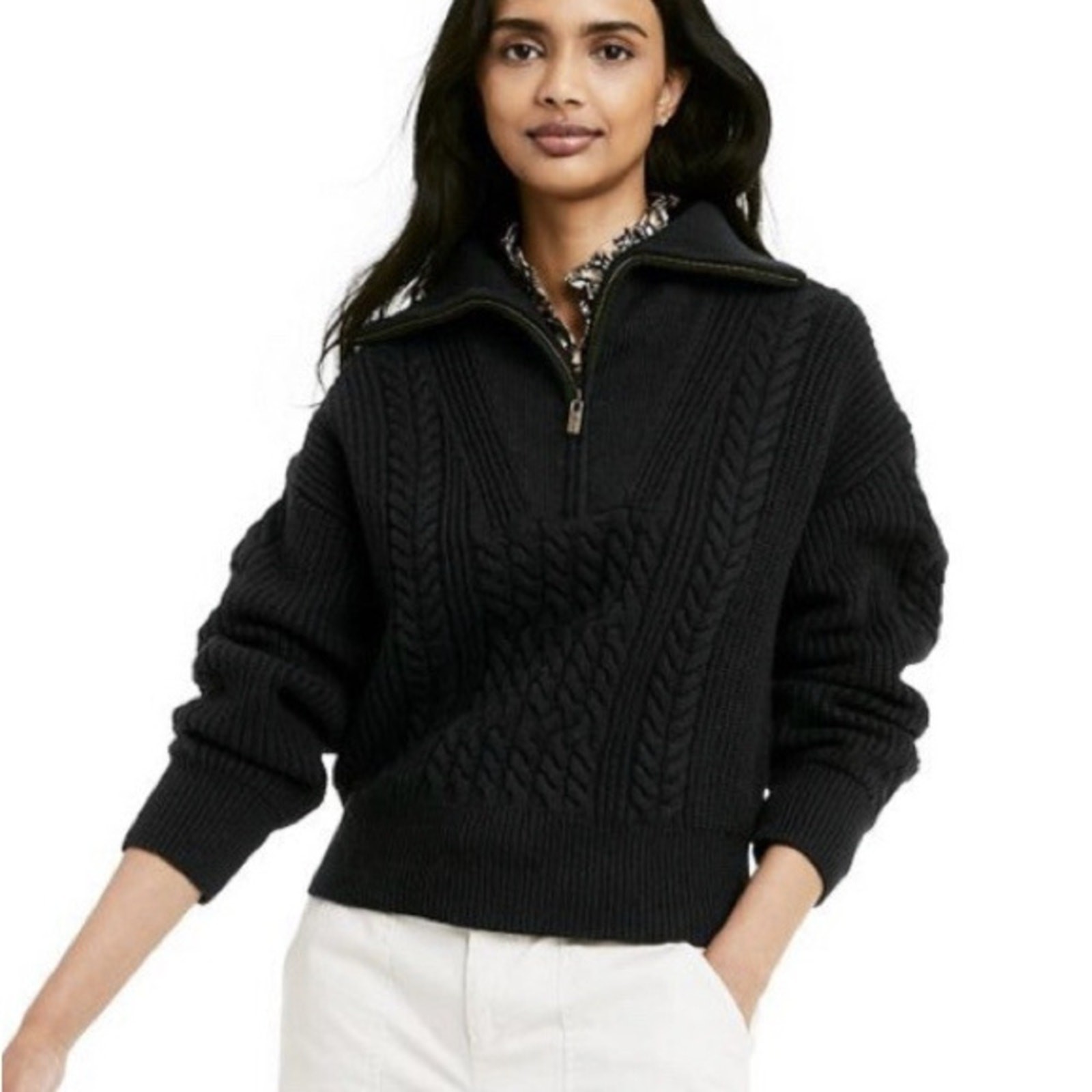 Nili Lotan for Target Black Cable Knit Sweater sz S NWOT