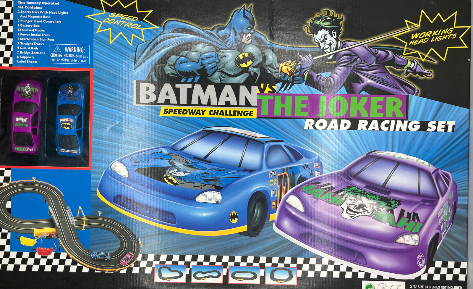 Batman Vs Joker Speedway Challenge Warner Bros Store Racing Set NIB New Sealed Batman Vs Joker Speedway Challenge Warner Bros Store Racing Set NIB New Sealed