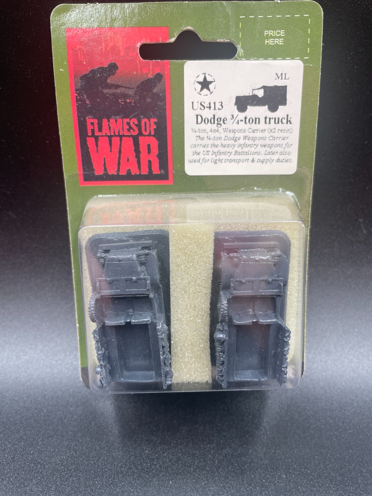 Flames of War FOW  US413 Dodge 3/4 ton truck  blister x1 15mm