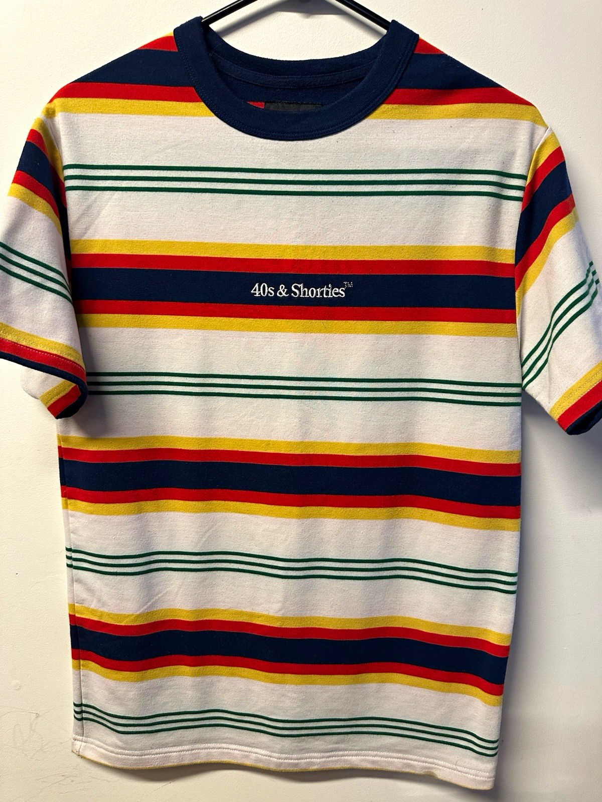 40s & Shorties Men\'s Striped Crew Neck Short Sleeve Knit T-Shirt S, Multi