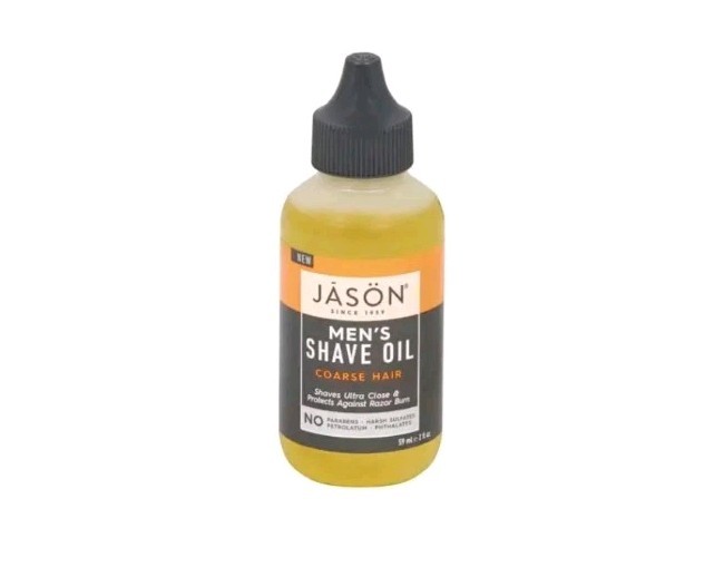 JASON Men's Natural Shave Oil Coarse Hair 2oz Protects Against Razor Burn Argan