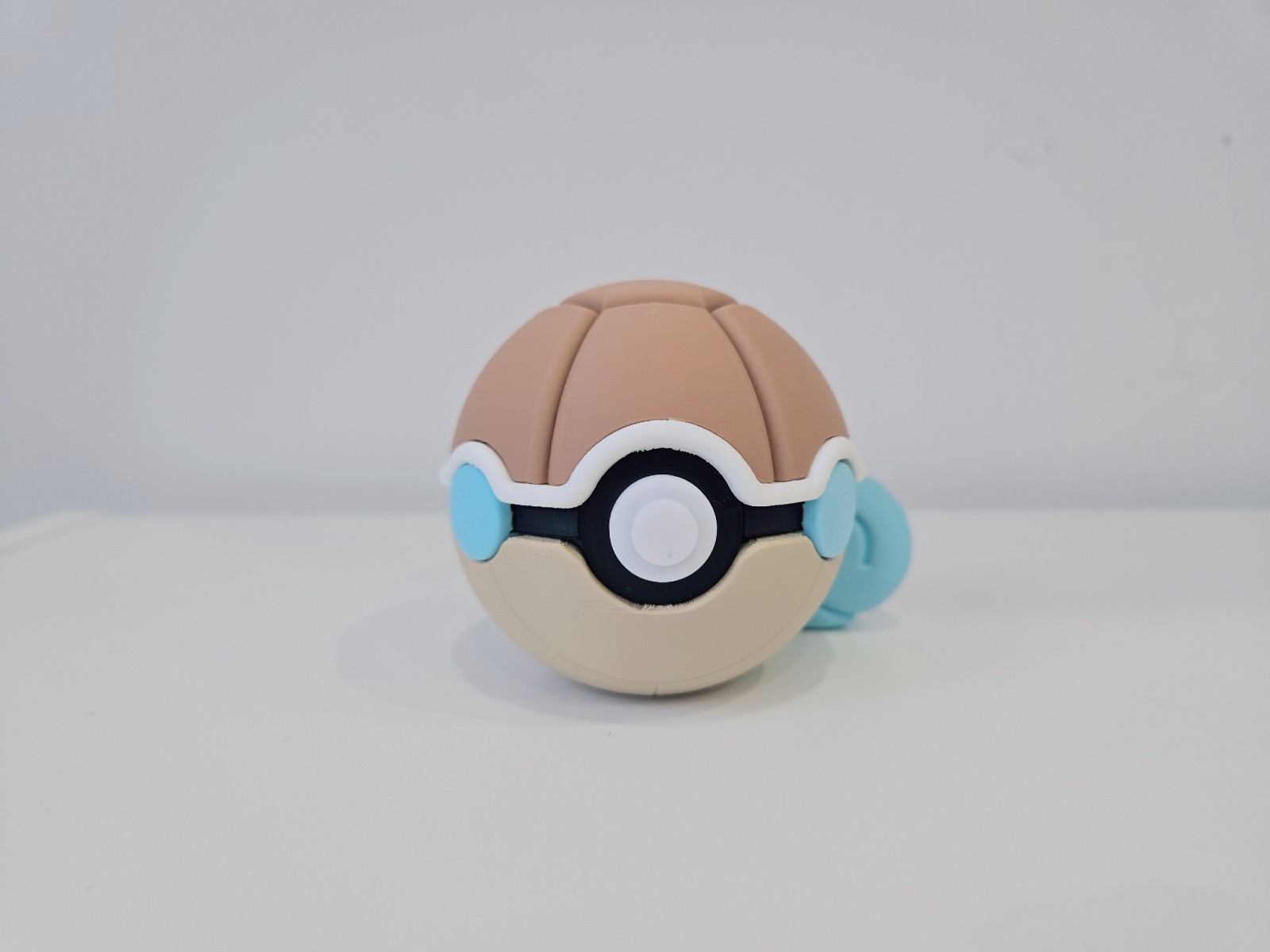 Squirtle Inspired Pokeball | 3D Printed Pokemon Collectible | Desk Decor Gift
