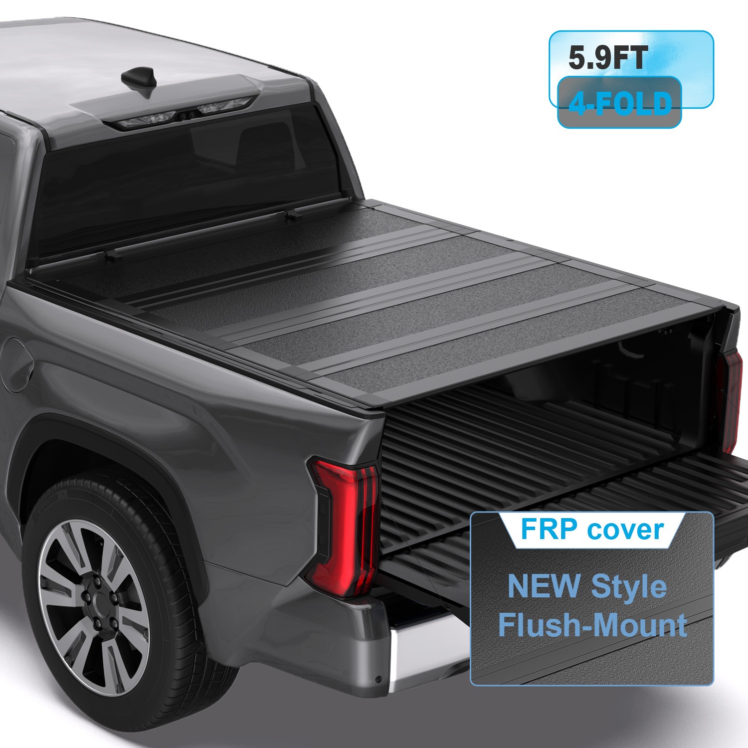 5.8FT 4Fold Tonneau Cover For 2019-2026 Silverado/Sierra 1500  Low Profile Bed