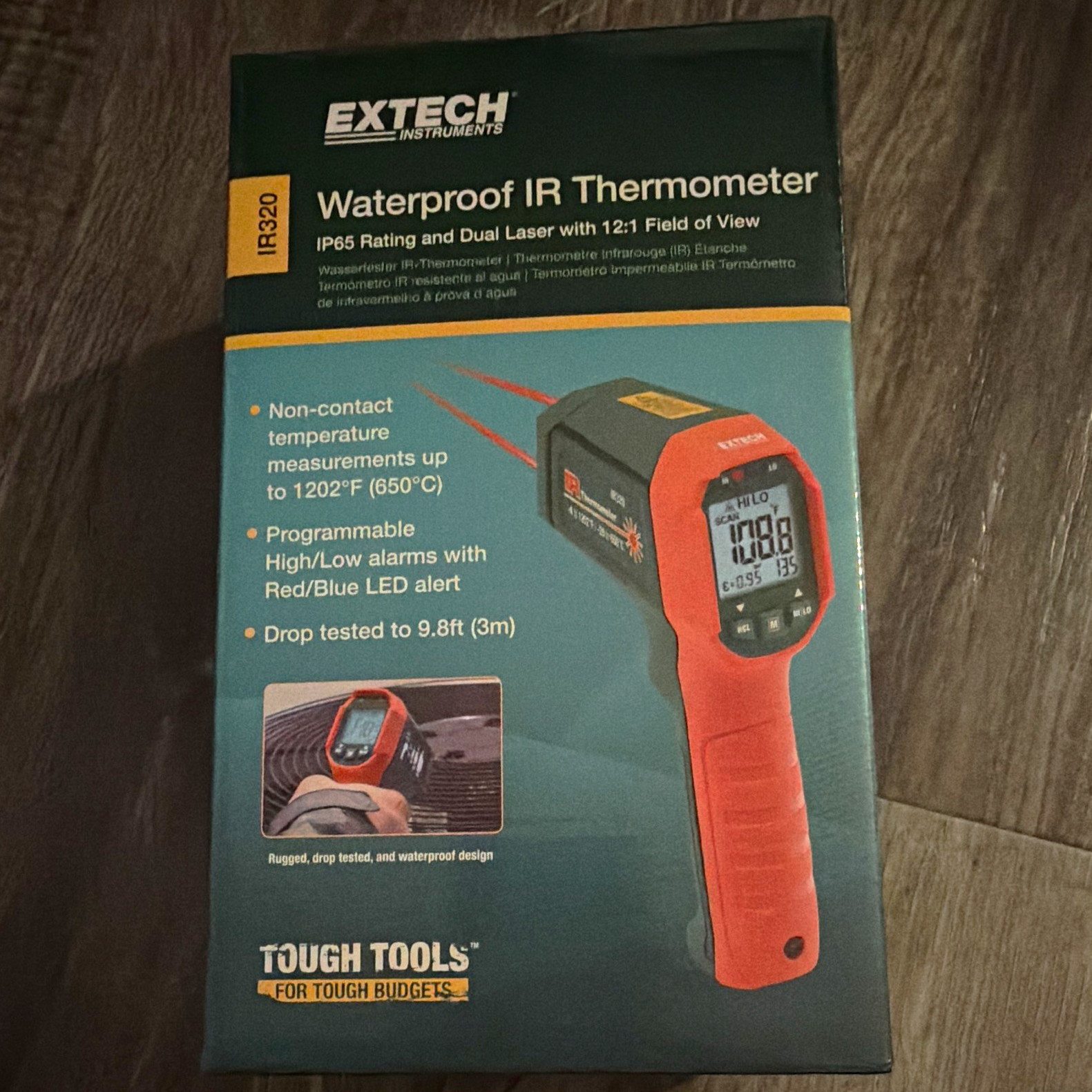 Extech Instruments IR320 IR Thermometer Dual Laser IP65 12:1 Extech Instruments IR320 IR Thermometer Dual Laser IP65 12:1