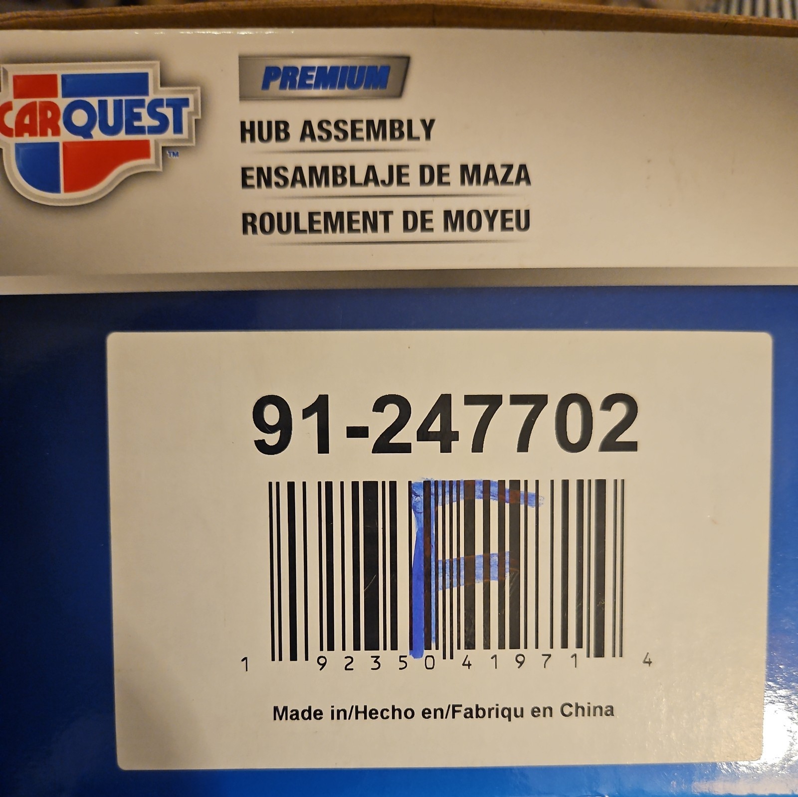 91-247702 Carquest Premium Wheel Bearing and Hub Assembly