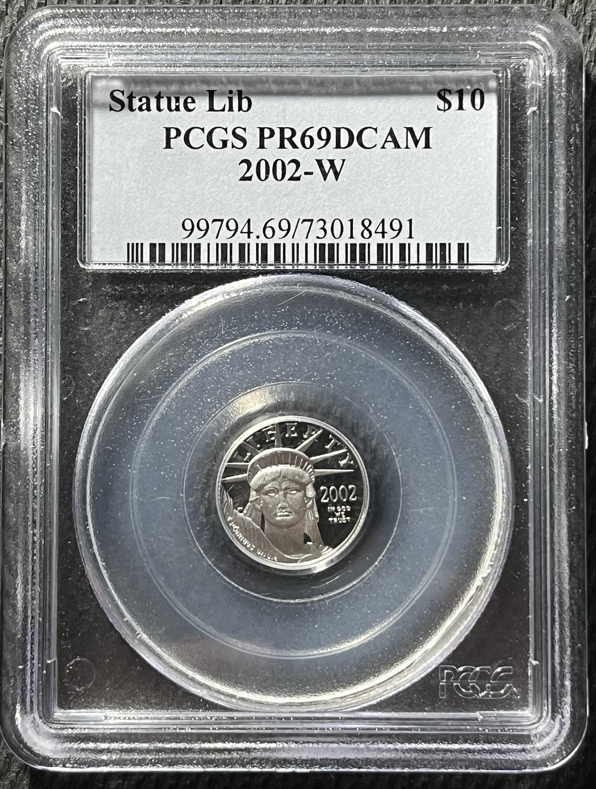 PCGS PF69DCAM 2002-W 1/10 Oz. $10 American Platinum Eagle Proof
