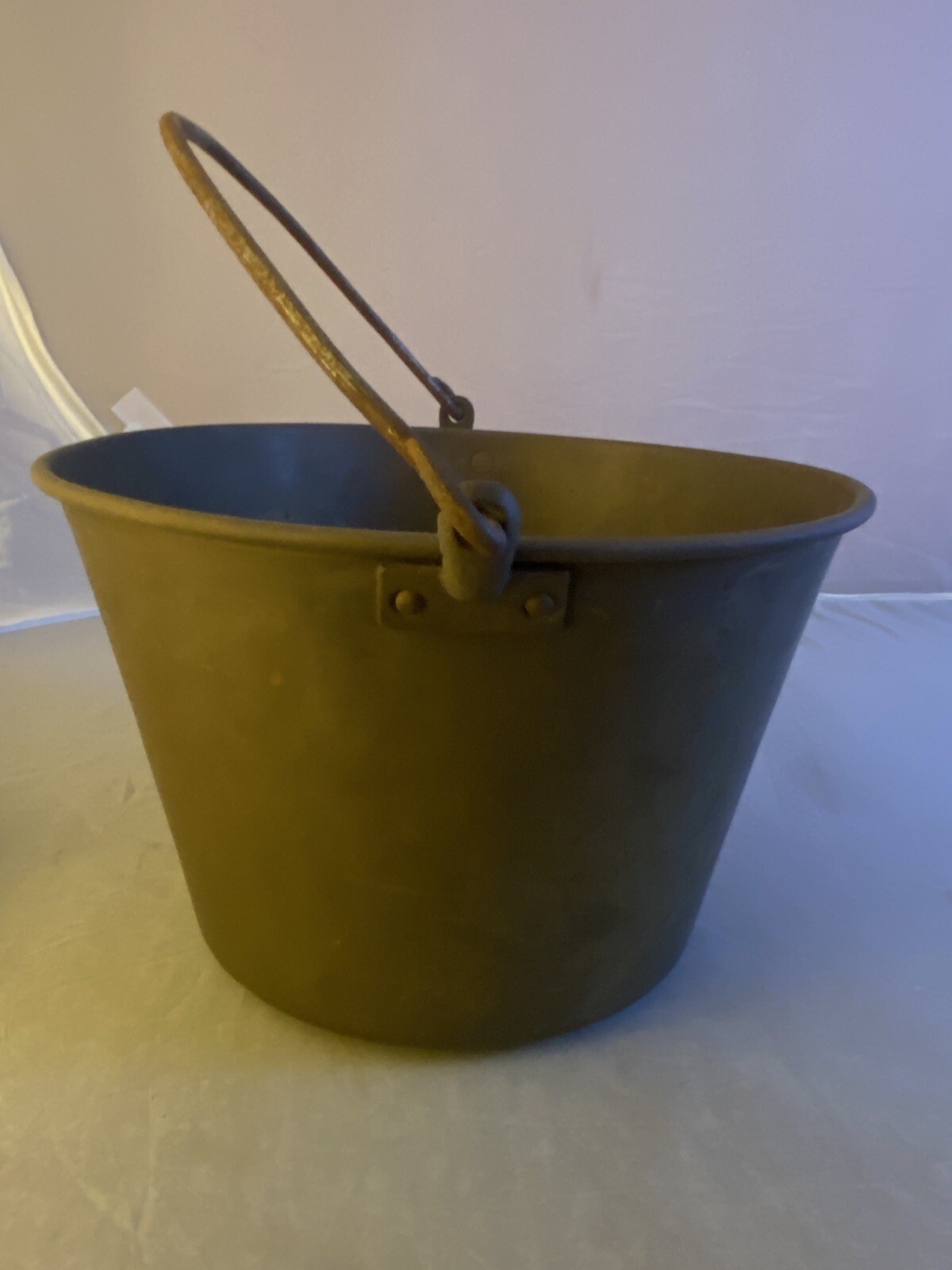 Antique H.W. HAYDEN'S Waterbury BRASS CO PAT 1851 Bucket W/Iron handle Primitive