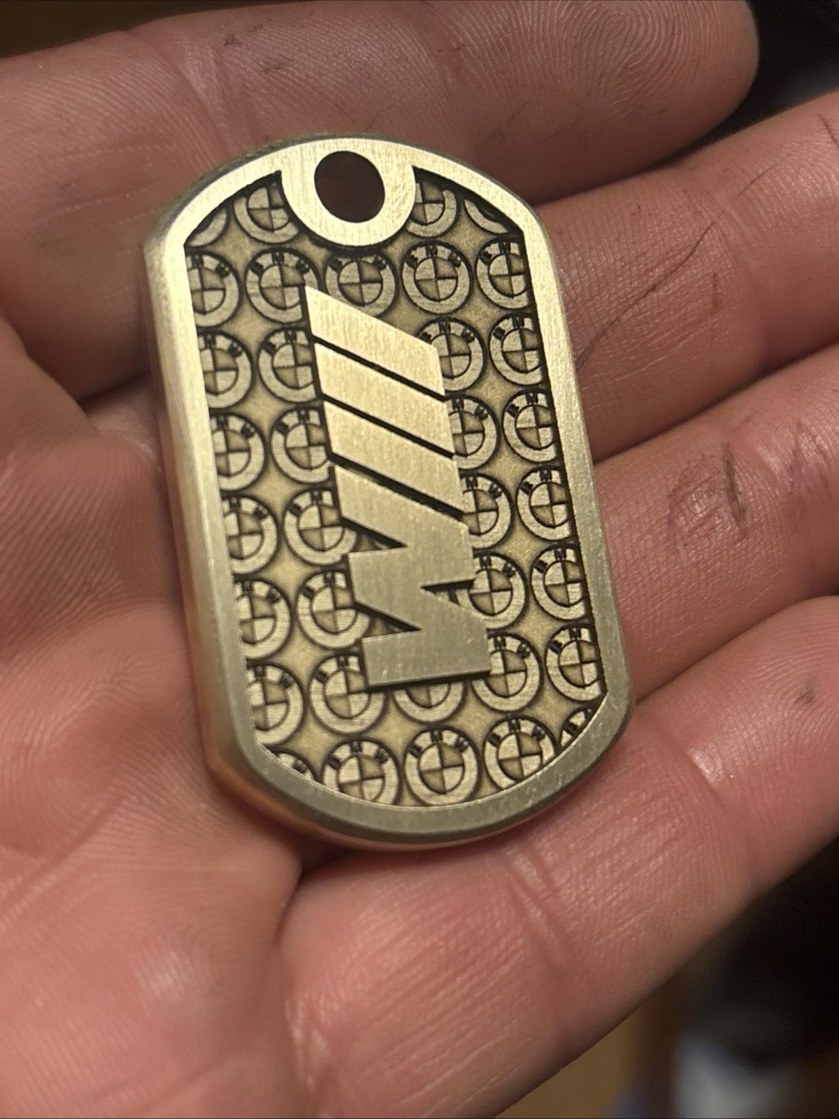 Custom Double Sided BMW M Brass Keychain.