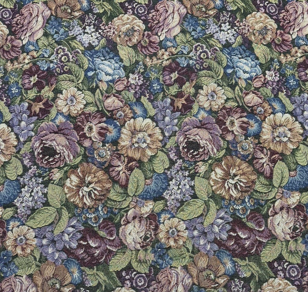 Vintage Floral Jacquard Tapestry Fabric By The Yard Woven Upholstery 57\