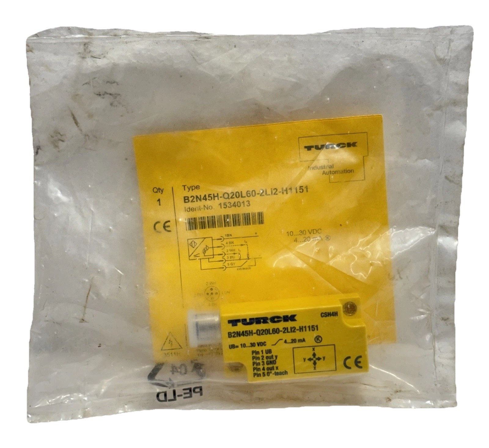 Turck Sensor B2N45H-Q20L60-2LI2-H1151 10-30 VDC Turck Sensor B2N45H-Q20L60-2LI2-H1151 10-30 VDC