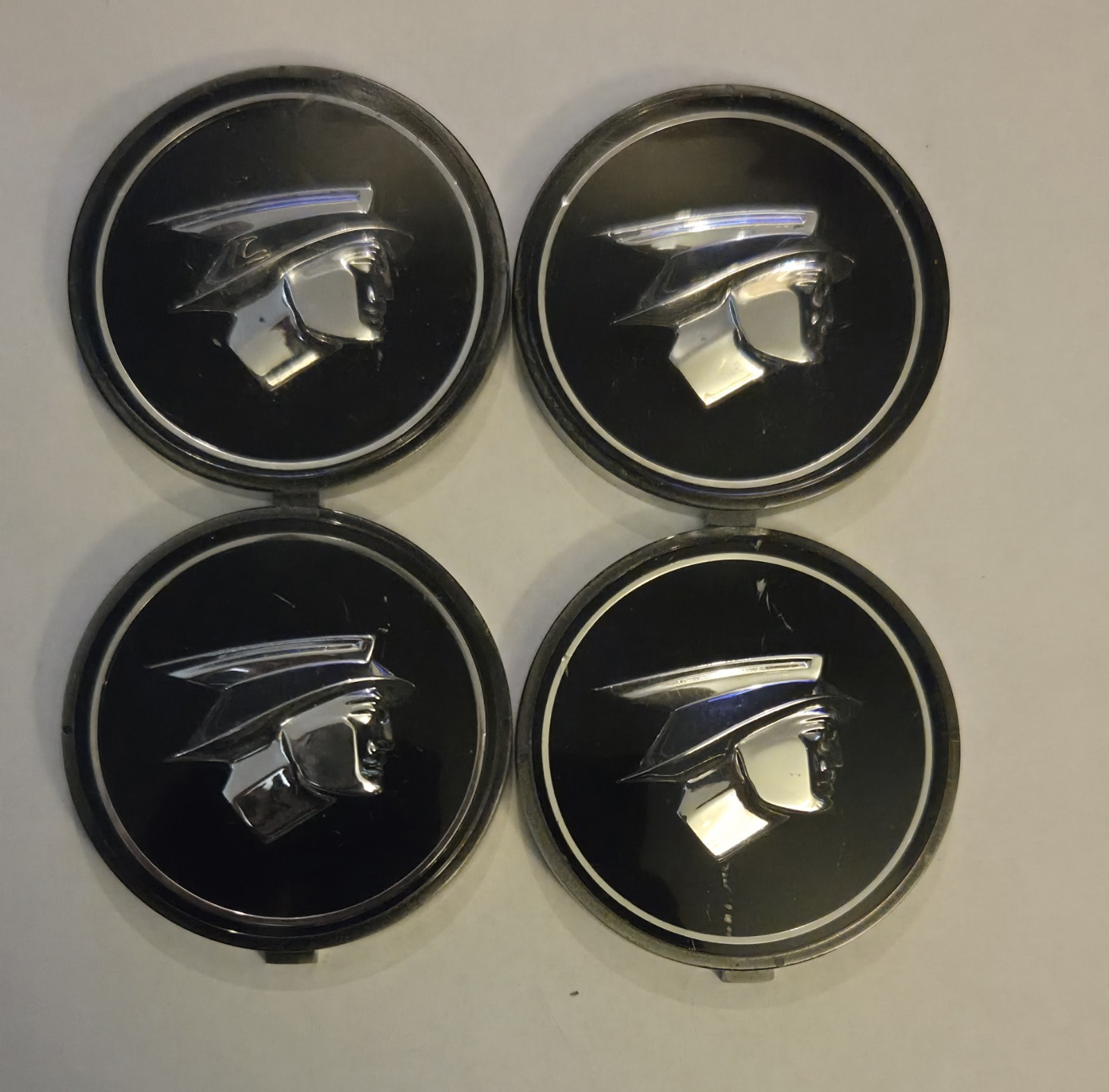 1967 1968 Mercury Cougar Wheel Center Cap Black Mercury Man Set of 4 No Hardware