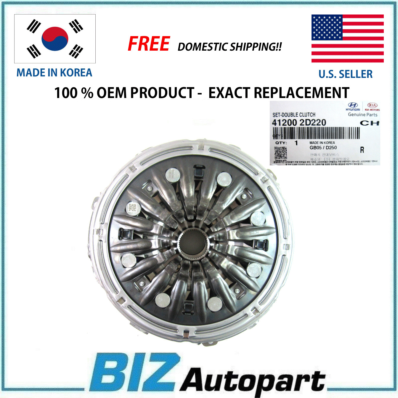 GENUINE  Automatic Double Clutch Set for 15-22 HYUNDAI KIA 41200-2D220