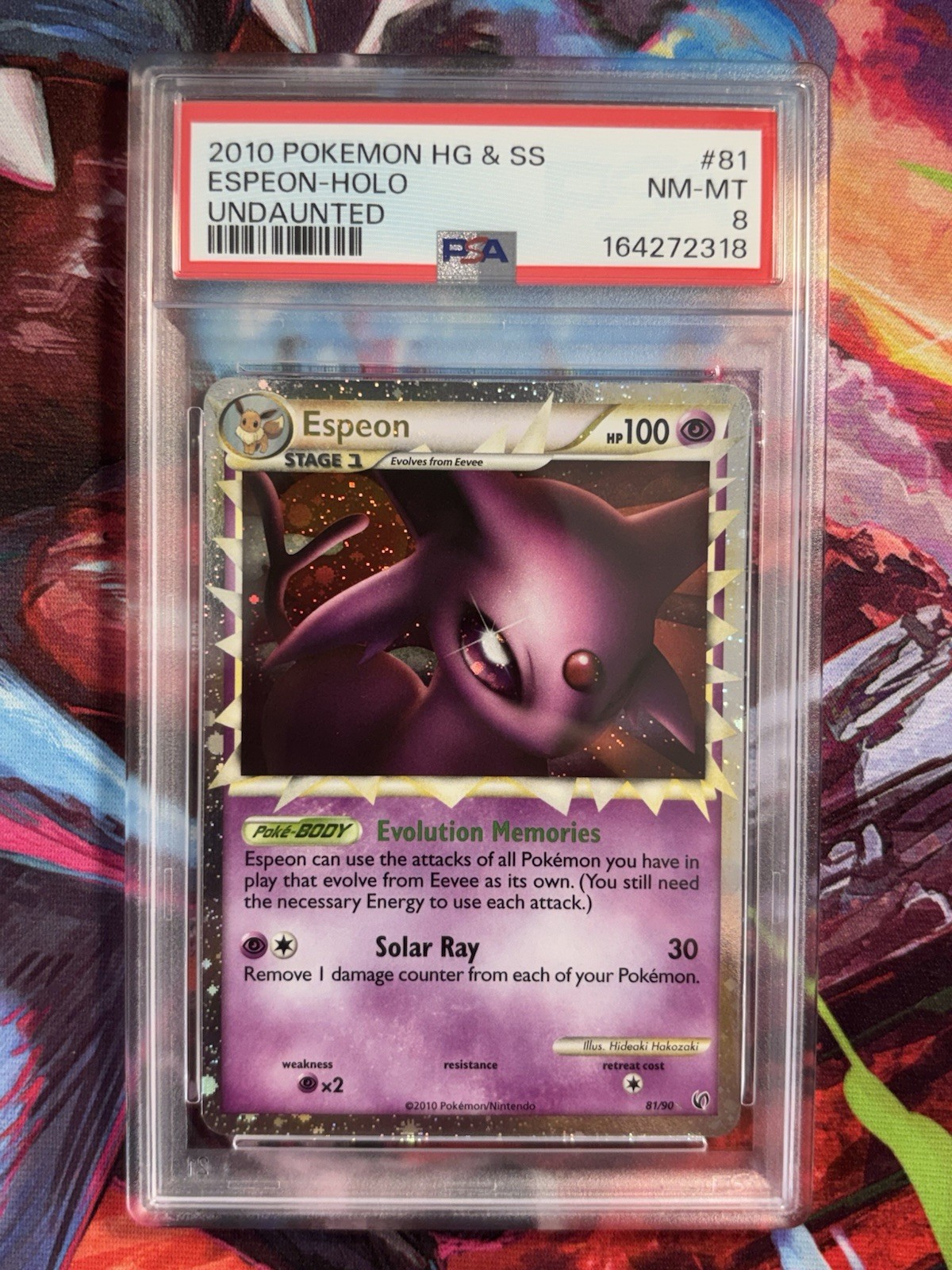 2013 POKEMON UNDAUNTED ESPEON PRIME #81 ULTRA RARE PSA 8 NM - Clean New Cert