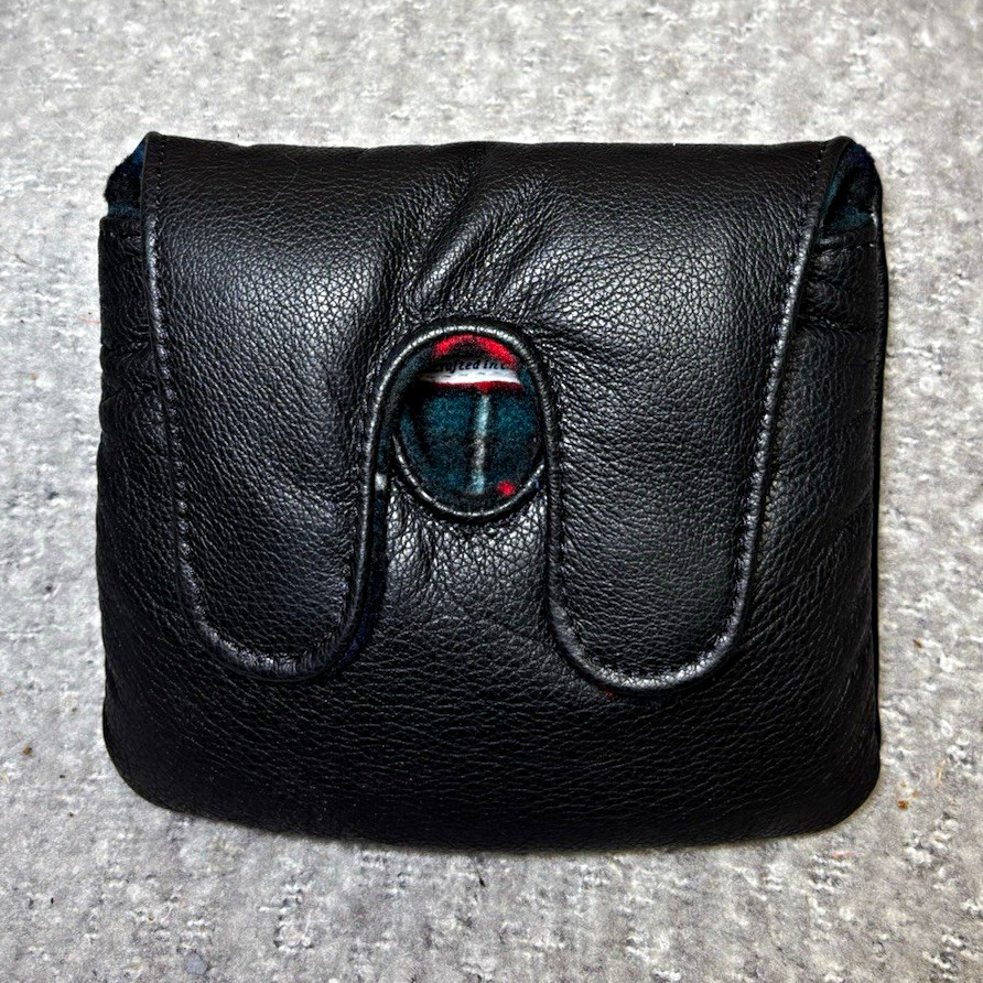 Winston Collection Black Leather Golf Rangefinder Case Plaid Lined Made USA Winston Collection Black Leather Golf Rangefinder Case Plaid Lined Made USA