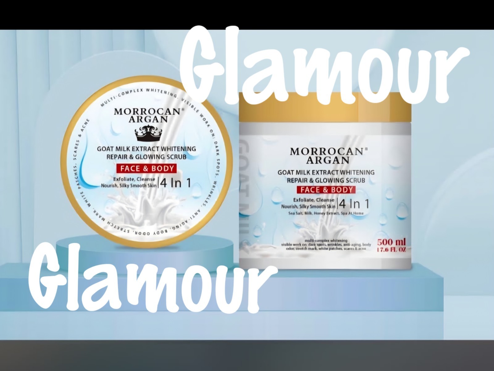 One Jar sale: morrocan Argan goat milk extract repair & glowing scrub 4 in 1.
