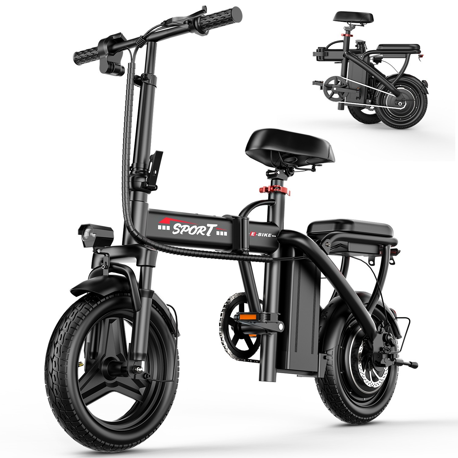 ASKGO Lightweight Folding Ebike 1500W 48V 25MPH 14\