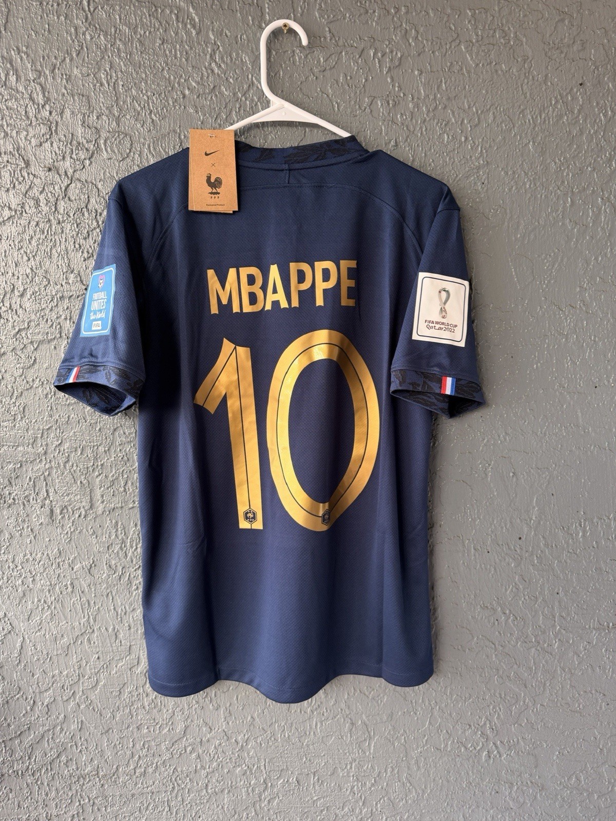 France Mbappe Soccer Jersey 2022 Blue Size L Fit