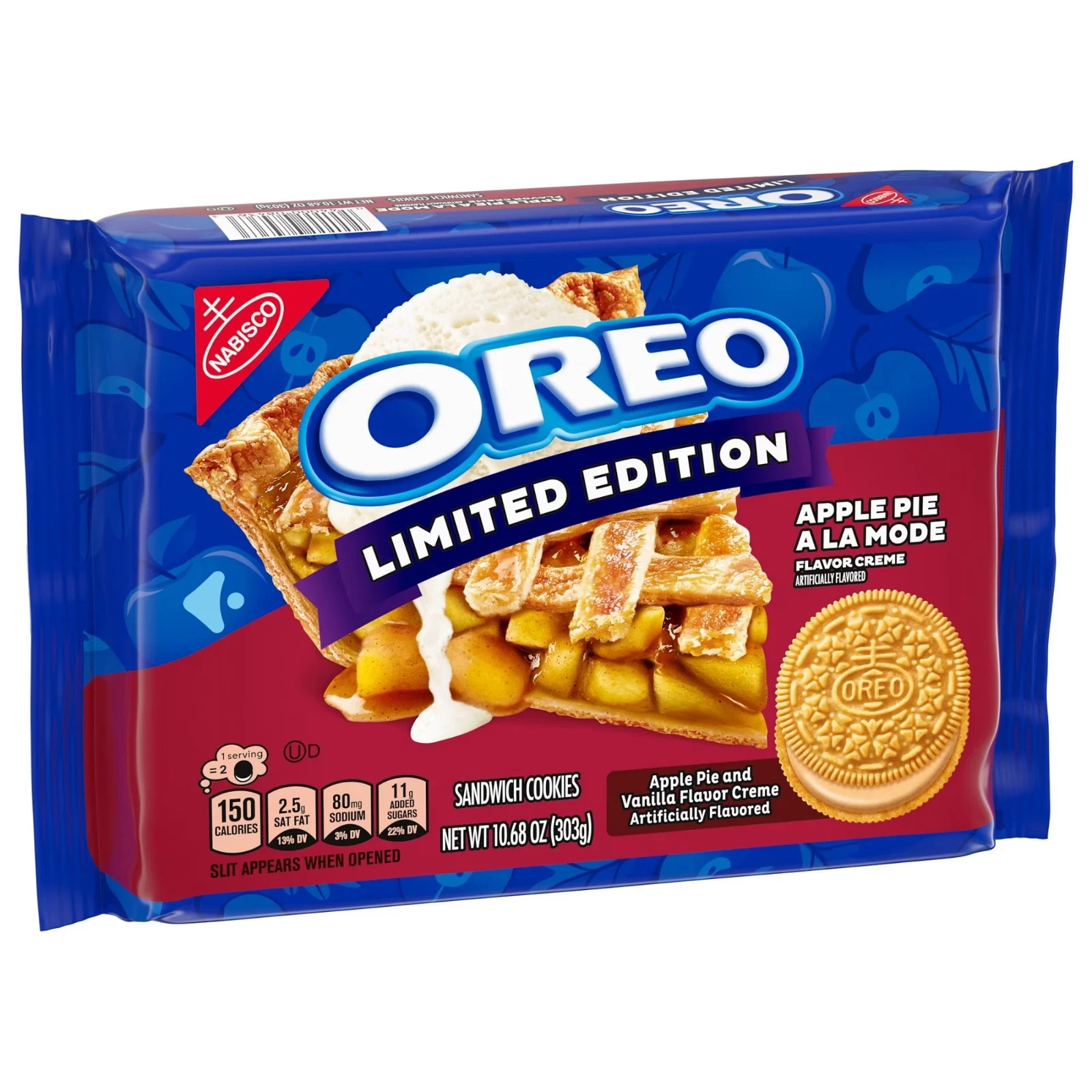 OREO Apple Pie a la Mode Sandwich Cookies, Limited Edition, 10.68 oz
