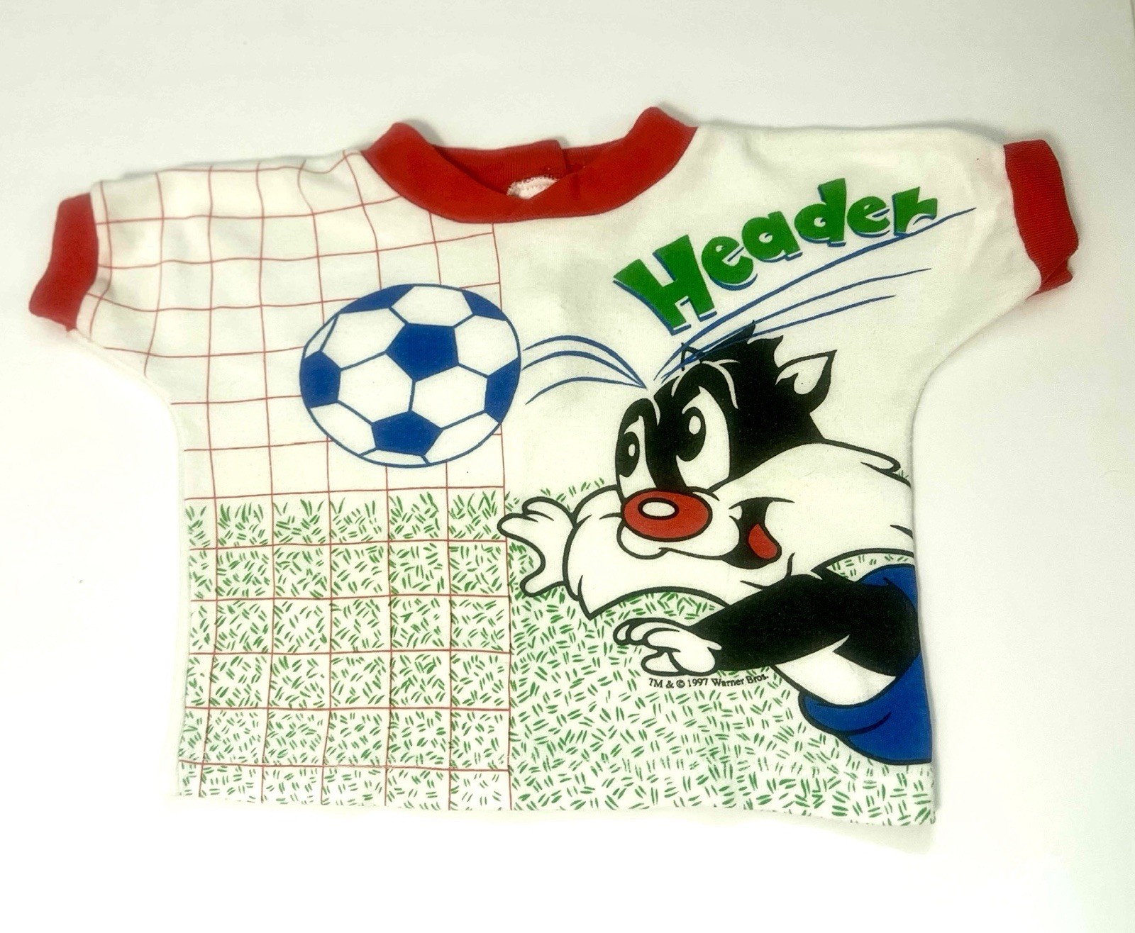 Authentic Vintage Looney Tunes Toddler 2T Baby Sylvester Soccer T Shirt 1997 WB