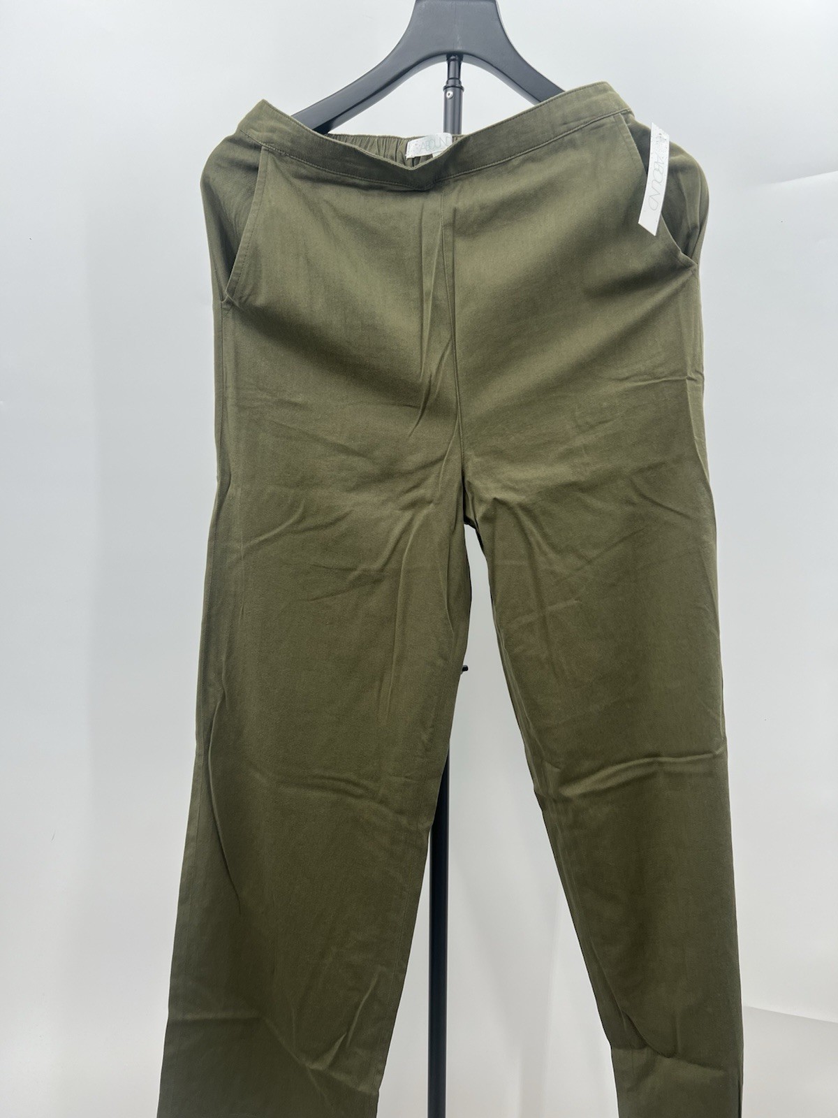 NWT Abound Olive Green Chino Pants Elastic Waist Size S