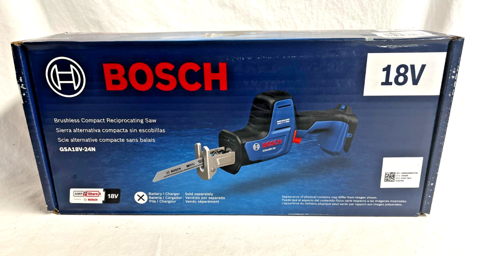 BOSCH GSA18V-24N 18V Brushless Compact Reciprocating Saw (Tool Only) New In Box