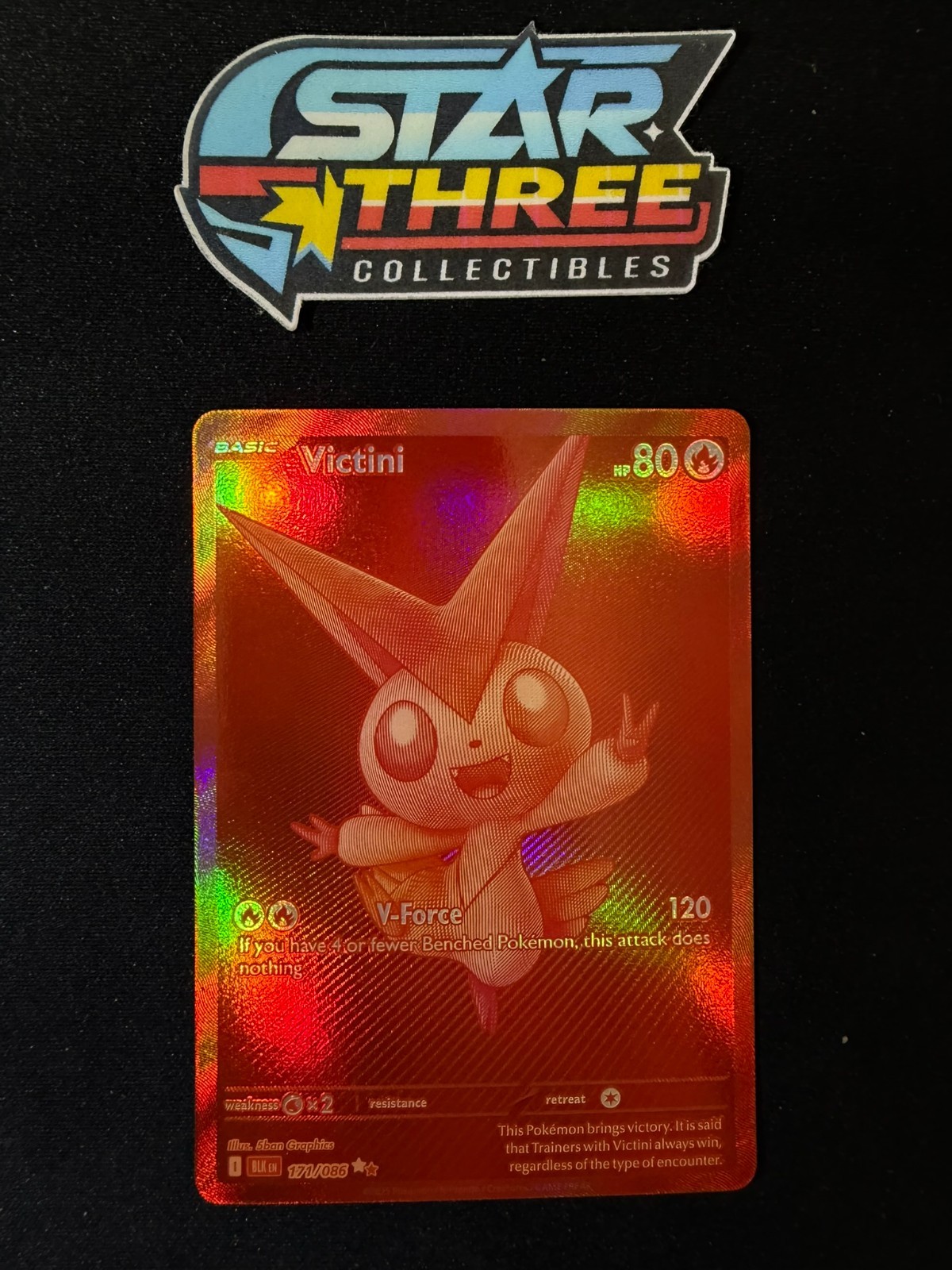 Pokemon TCG Victini 171/086 Black & White Full Art Holo Rare English MP