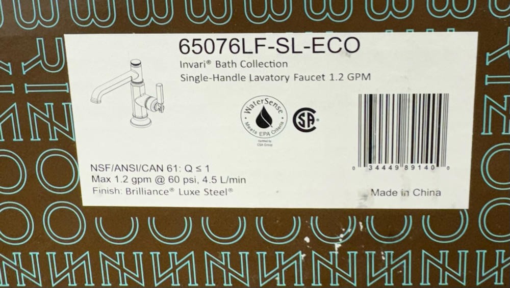 Brizo 65076LF-SL-ECO Invari 1.2 GPM Bathroom Faucet, Luxe Steel*NEW*