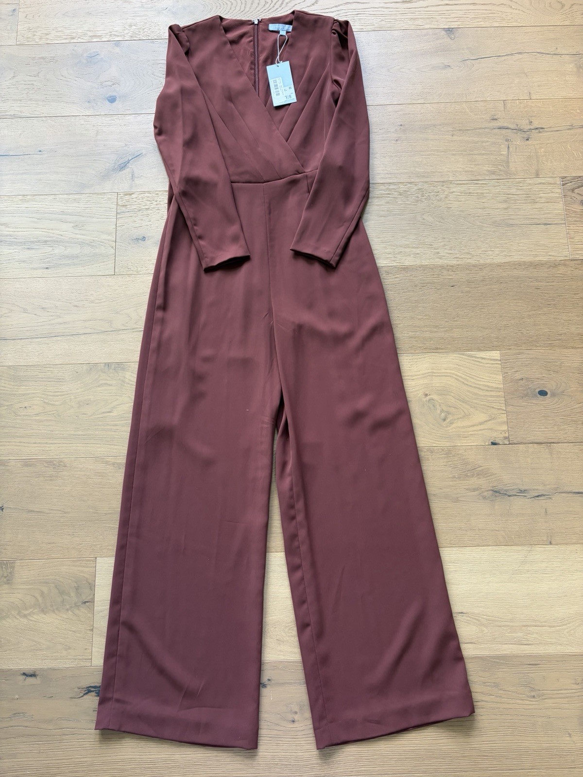 NWT Women’s Antonio Melani Miranda jumpsuit Maroon Wide Leg Size 4