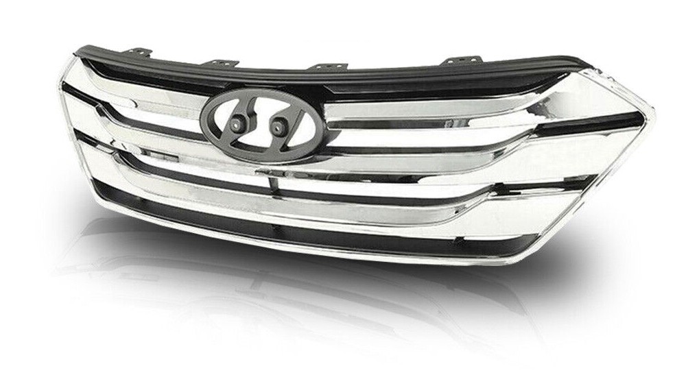 For 2013-2016 Hyundai Santa Fe Sport Front Bumper Upper Hood Grille Chrome Grill