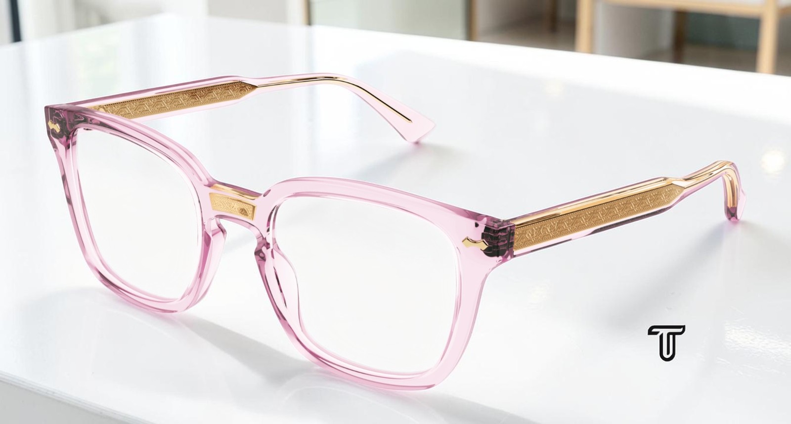 GUCCI GG0184O 013 Rectangular Squared Pink Demo Lens 50 mm Unisex Eyeglasses